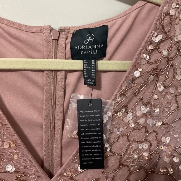 NWT!‎ Adrianna Papell Women's Beaded Mesh Blouson Dress - Picture 8 of 9